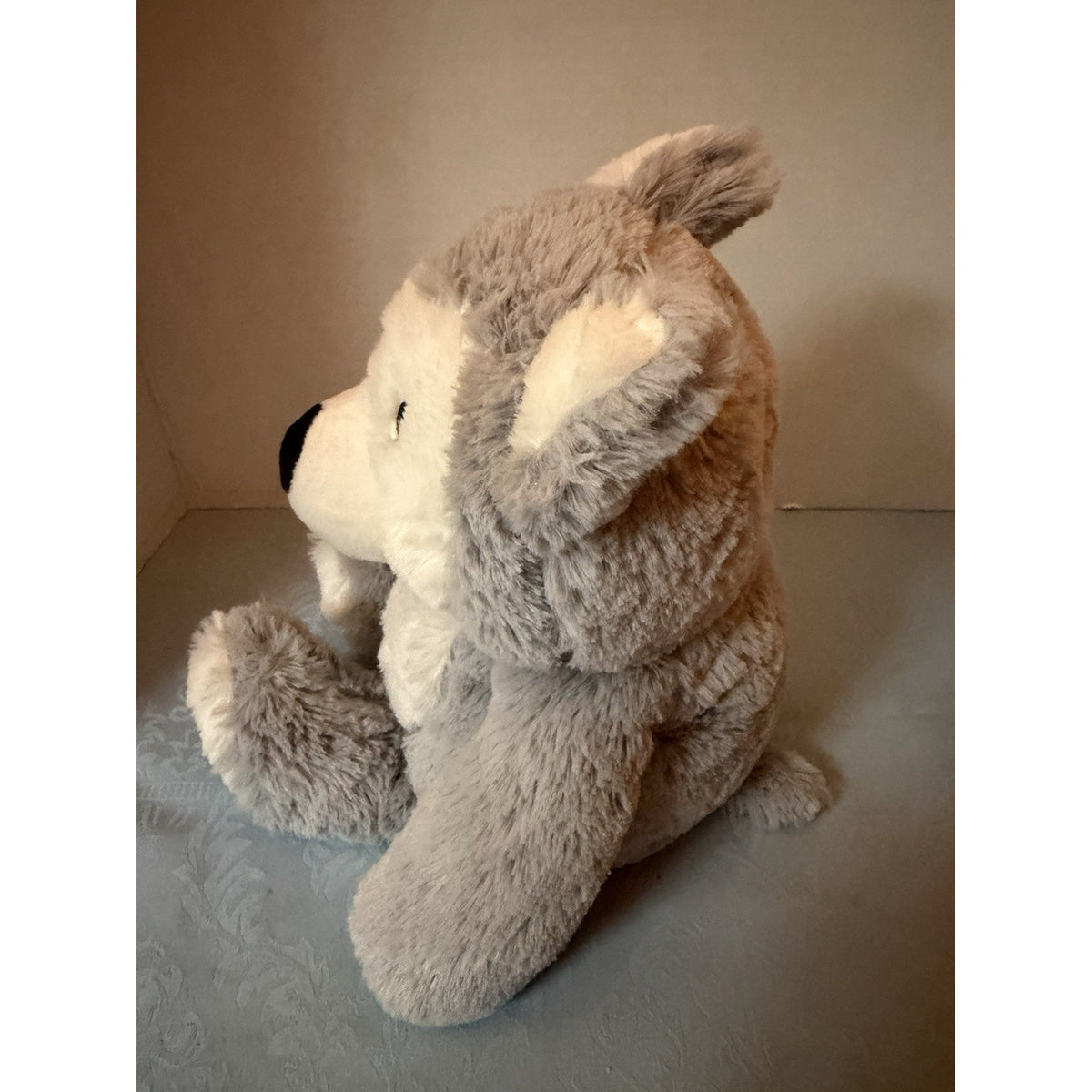 Warm & Cozy Gray/White Wolf Stuffed Animal, Scented Microwavable Plush