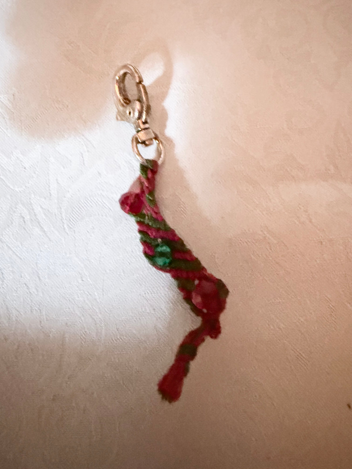 red and green Christmas keychain