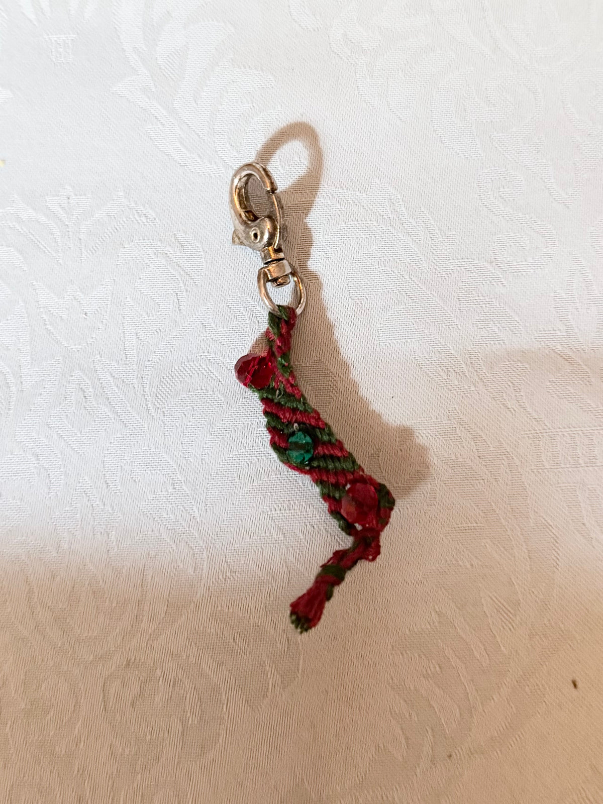 red and green Christmas keychain