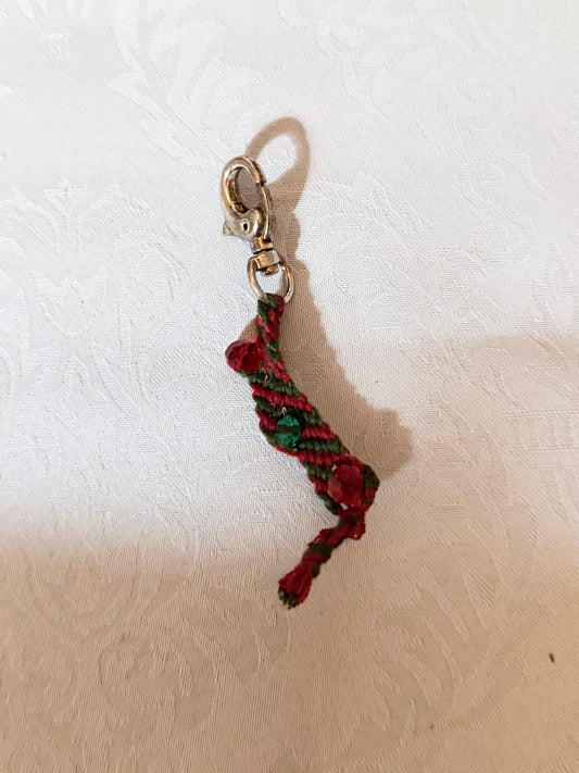 red and green Christmas keychain