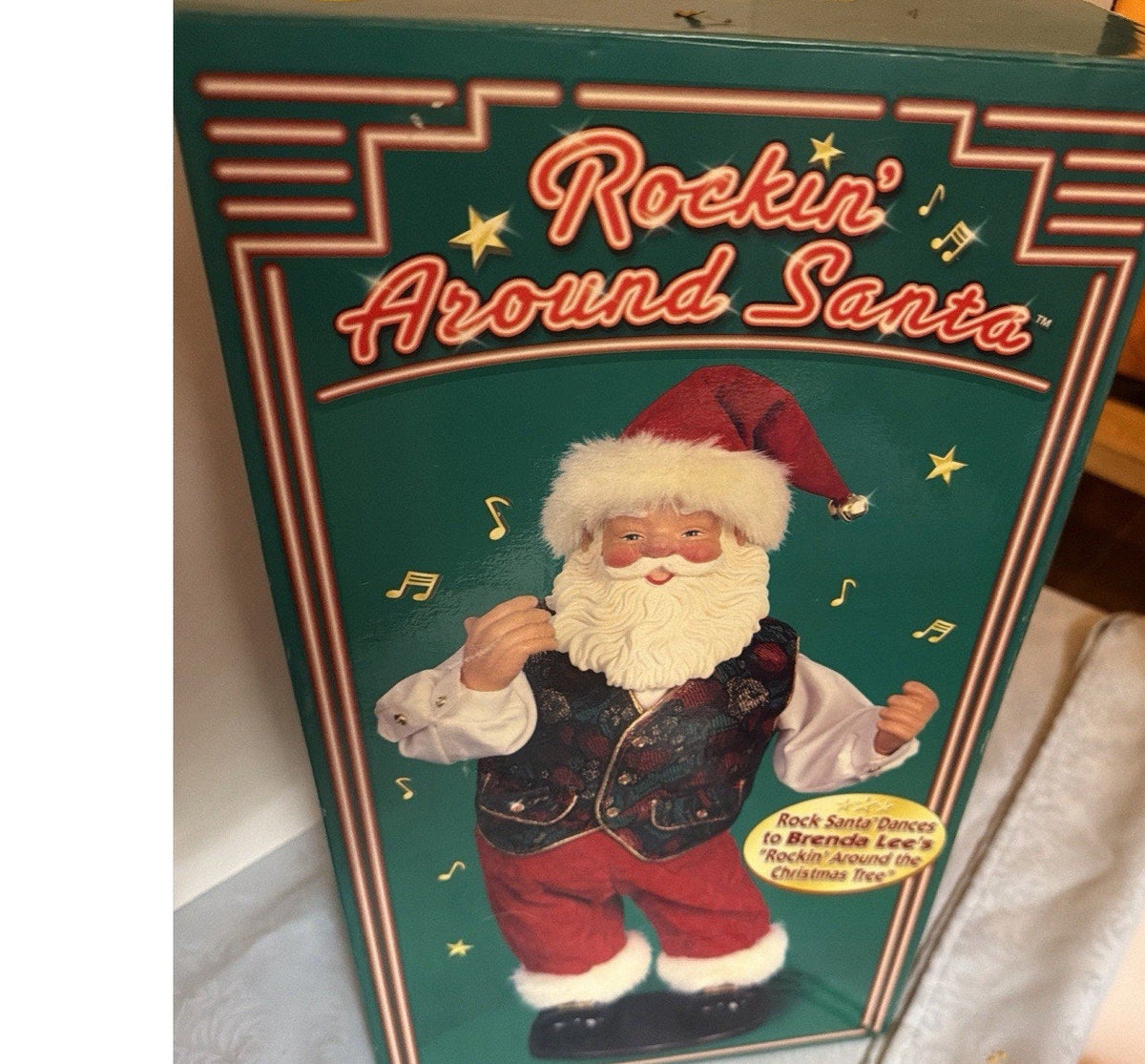 Rockin' Around Santa Claus Christmas Figurine Free Standing w/ Original Box brand new