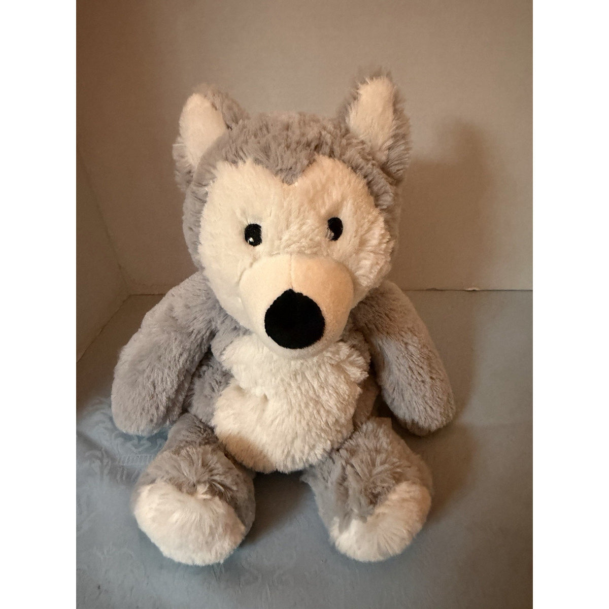 Warm & Cozy Gray/White Wolf Stuffed Animal, Scented Microwavable Plush
