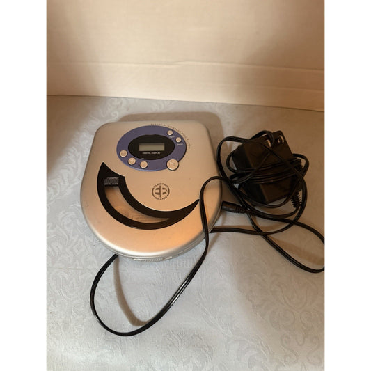 Electro Brand CDCD140C Personal CD Player Digital Display Wired Headphone Silver