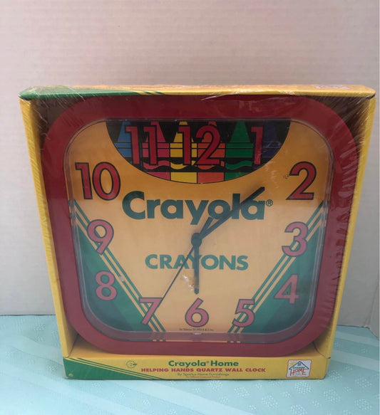 1993 Crayloa Crayons Spartus Wall Clock - Extremely Rare Vintage Memorabilia -